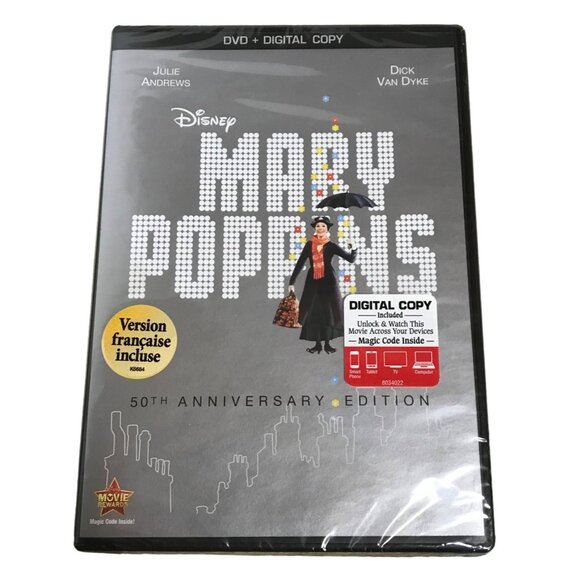 Disney Mary Poppins 50th Anniversary DVD & Digital Copy New Sealed G Rating - Picture 1 of 5